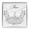 Alluring Beauty Necklace | Personalized To My Niece Necklace From Aunt Auntie Uncle Not Even Time Floral Niece Birthday Graduation Christmas Customized Message Card | teecentury