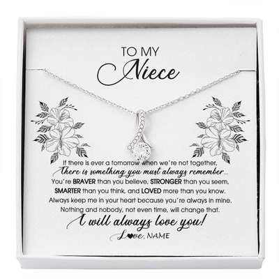 Alluring Beauty Necklace | Personalized To My Niece Necklace From Aunt Auntie Uncle Not Even Time Floral Niece Birthday Graduation Christmas Customized Message Card | teecentury