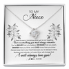 Love Knot Necklace | Personalized To My Niece Necklace From Aunt Auntie Uncle Not Even Time Floral Niece Birthday Graduation Christmas Customized Message Card | teecentury