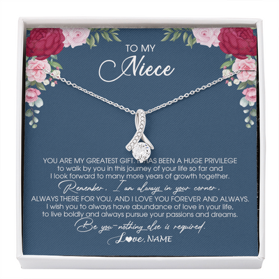 Alluring Beauty Necklace | Personalized To My Niece Necklace From Aunt Auntie Uncle You Are My Greatest Gift Niece Birthday Christmas Customized Jewelry Gift Box Message Card | teecentury
