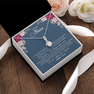 Alluring Beauty Necklace | Personalized To My Niece Necklace From Aunt Auntie Uncle You Are My Greatest Gift Niece Birthday Christmas Customized Jewelry Gift Box Message Card | teecentury