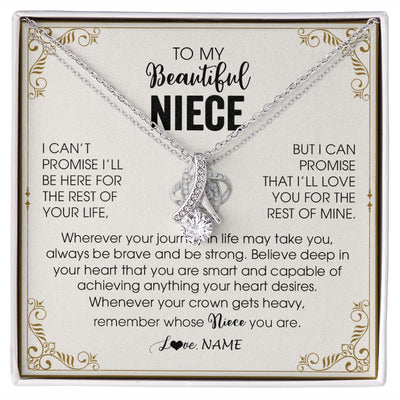 Alluring Beauty Necklace | Personalized To My Niece Necklace From Aunt Auntie Wherever Your Journey in Life There Niece Birthday Christmas Graduation Customized Gift Box Message Card | teecentury