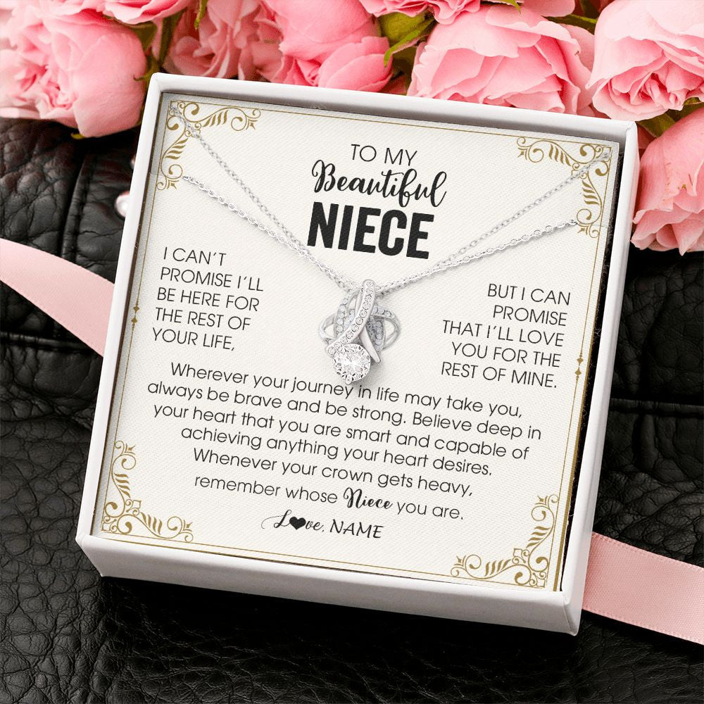 Alluring Beauty Necklace | Personalized To My Niece Necklace From Aunt Auntie Wherever Your Journey in Life There Niece Birthday Christmas Graduation Customized Gift Box Message Card | teecentury