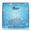Alluring Beauty Necklace | Personalized To My Niece Necklace From Aunt Uncle Auntie Always Remember You Are Braver Niece Pendant Jewelry Birthday Christmas Customized Message Card | teecentury
