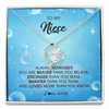 Forever Love Necklace | Personalized To My Niece Necklace From Aunt Uncle Auntie Always Remember You Are Braver Niece Pendant Jewelry Birthday Christmas Customized Message Card | teecentury