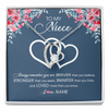 Forever Love Necklace | Personalized To My Niece Necklace From Aunt Uncle Auntie Braver Stronger Smarter Loved Niece Pendant Jewelry Birthday Christmas Customized Message Card | teecentury