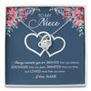Love Knot Necklace | Personalized To My Niece Necklace From Aunt Uncle Auntie Braver Stronger Smarter Loved Niece Pendant Jewelry Birthday Christmas Customized Message Card | teecentury
