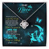 Love Knot Necklace | Personalized To My Niece Necklace From Aunt Uncle Auntie Fairy Silhouette Fantasy Moon Niece Birthday Christmas Jewelry Customized Gift Box Message Card | teecentury