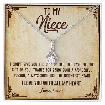 Alluring Beauty Necklace | Personalized To My Niece Necklace From Aunt Uncle Auntie I Love You With All My Heart Niece Birthday Christmas Jewelry Customized Gift Box Message Card | teecentury