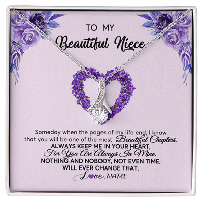 Alluring Beauty Necklace | Personalized To My Niece Necklace From Aunt Uncle Flower Flower Always Keep Me In Your Heart Niece Jewelry Birthday Christmas Customized Gift Box Message Card | teecentury