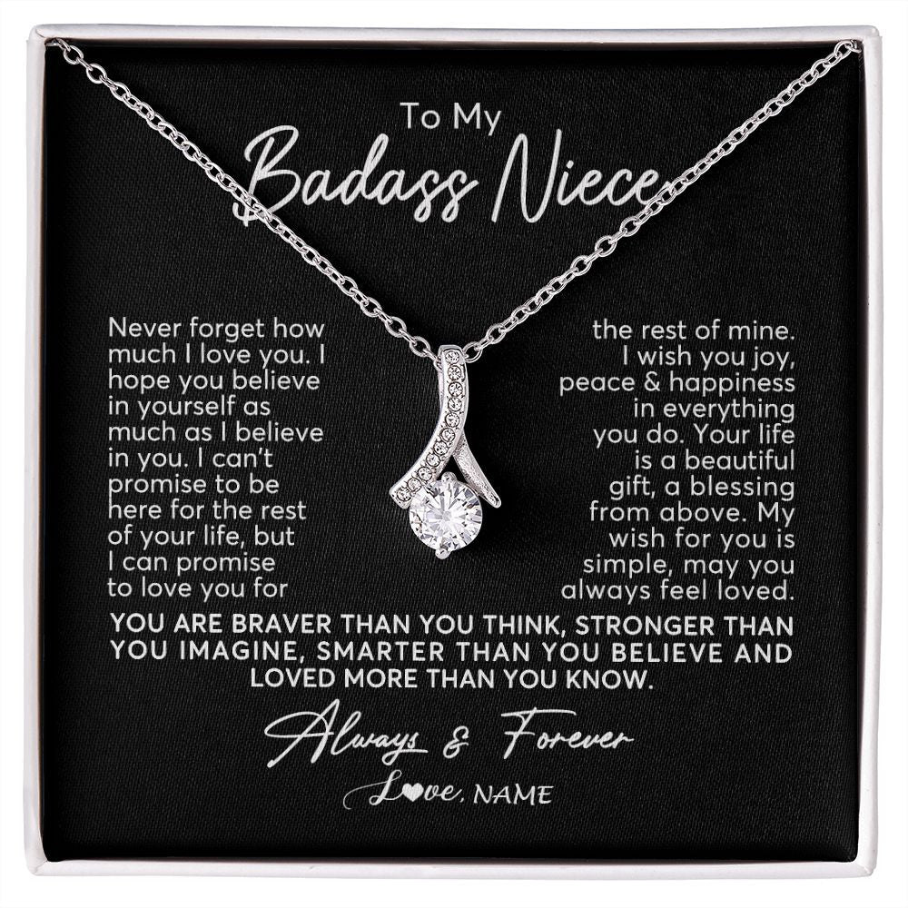 Alluring Beauty Necklace | Personalized To My Niece Necklace From Aunt Uncle Never Forget How Much I Love You Niece Jewelry Birthday Christmas Graduation Customized Gift Box Message Card | teecentury