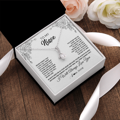 Alluring Beauty Necklace | Personalized To My Niece Necklace From Aunt Uncle Never Forget That I Love You Niece Birthday Christmas Pendant Jewelry Customized Gift Box Message Card | teecentury