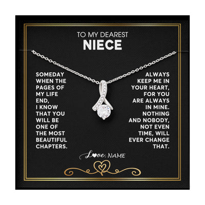 Alluring Beauty Necklace | Personalized To My Niece Necklace From Aunt Uncle When The Pages Of My Life End Niece Birthday Graduation Christmas Pendant Customized Gift Message Card | teecentury