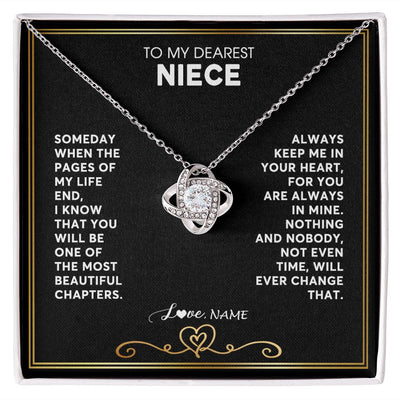 Love Knot Necklace | Personalized To My Niece Necklace From Aunt Uncle When The Pages Of My Life End Niece Birthday Graduation Christmas Pendant Customized Gift Message Card | teecentury