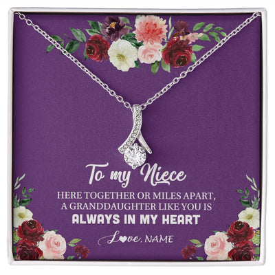 Alluring Beauty Necklace | Personalized To My Niece Necklace From Aunt Uncle You Is Always In My Heart Niece Jewelry Birthday Christmas Graduation Customized Gift Box Message Card | teecentury