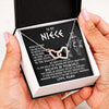 Interlocking Hearts Necklace | Personalized To My Niece Necklace Viking Never Feel You Are Alone Scandinavian Runes Viking Niece Birthday Christmas Pendant Customized Gift Box Message Card | teecentury