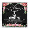 Alluring Beauty Necklace | Personalized To My Niece Necklace from Aunt Uncle Never Forget I Love You Floral Jewelry for Niece Birthday Graduation Christmas Customized Message Card | teecentury