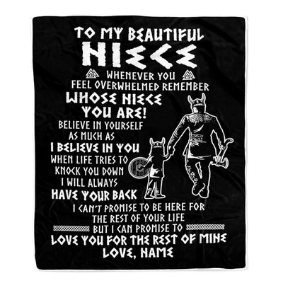 Personalized To My Niece Viking Blanket From Uncle Whenever You Feel Overwhelmed Niece Birthday Christmas Customized Bed Fleece Blanket | teecentury