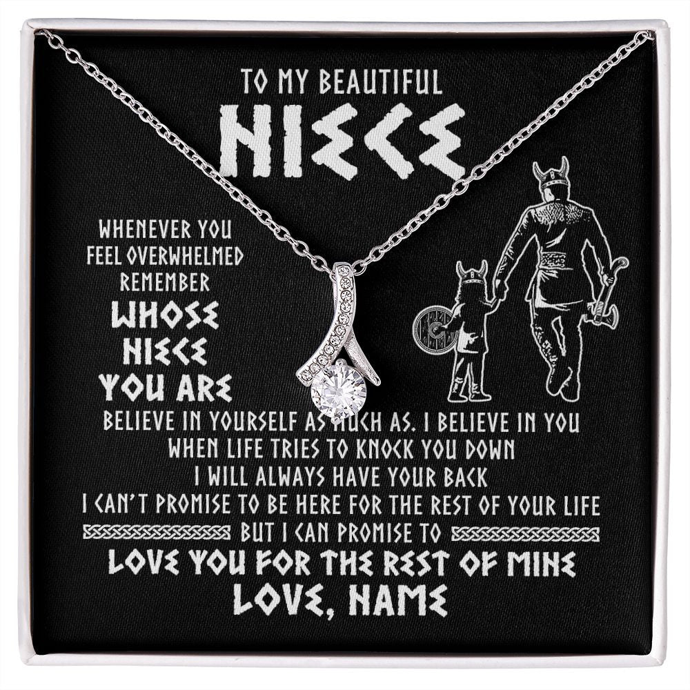 Alluring Beauty Necklace | Personalized To My Niece Viking Necklace From Uncle Whenever You Feel Overwhelmed Niece Birthday Christmas Jewelry Customized Gift Message Card | teecentury