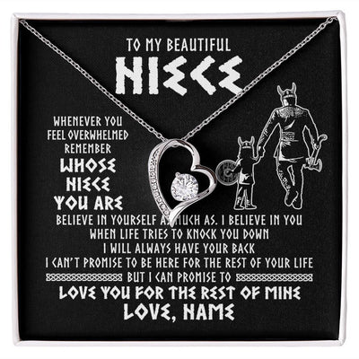 Forever Love Necklace | Personalized To My Niece Viking Necklace From Uncle Whenever You Feel Overwhelmed Niece Birthday Christmas Jewelry Customized Gift Message Card | teecentury