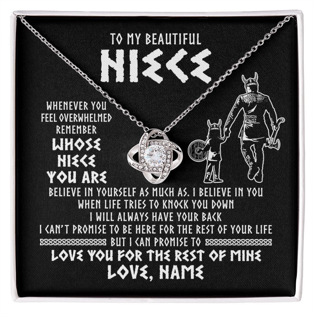 Love Knot Necklace | Personalized To My Niece Viking Necklace From Uncle Whenever You Feel Overwhelmed Niece Birthday Christmas Jewelry Customized Gift Message Card | teecentury