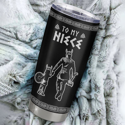 Personalized To My Niece Viking Tumbler From Uncle Stainless Steel Cup I Am So Proud Of You Runes Viking Niece Birthday Christmas Travel Mug | teecentury