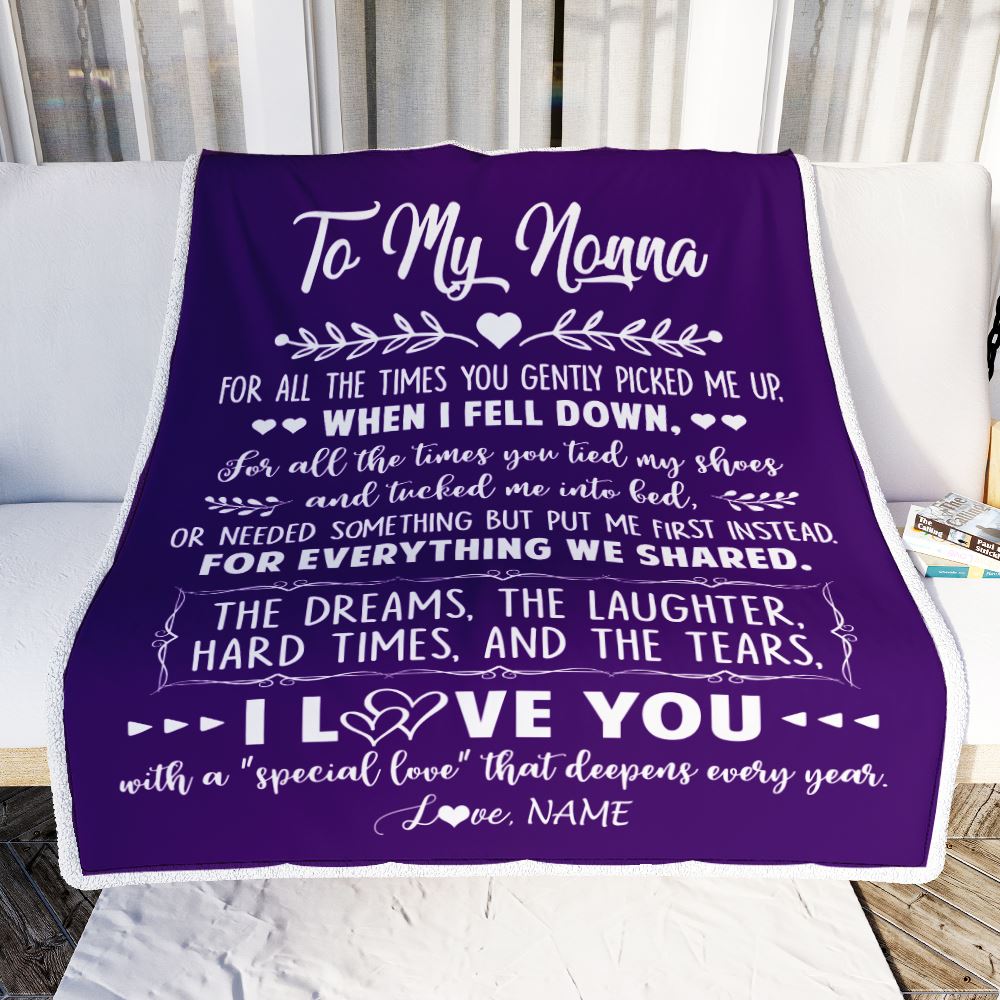 Personalized To My Nonna Blanket From Grandkids I Love You With A Special Love Nonna Birthday Mothers Day Christmas Customized Fleece Throw Blanket | teecentury