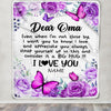 Personalized To My Oma Blanket From Granddaughter Grandson Butterfly Love And Appreciate Oma Birthday Mothers Day Christmas Customized Fleece Throw Blanket | teecentury