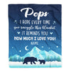 Personalized To My Pops Blanket From Granddaughter Grandson I Hope Every Time Bear Pops Birthday Fathers Day Christmas Customized Fleece Throw Blanket | teecentury