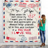Personalized To My Pops Blanket From Grandkids I Love You Hugs Air Mail Letter Pops Birthday Fathers Day Christmas Customized Fleece Blanket Blanket | Teecentury.com