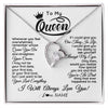 Forever Love Necklace | Personalized To My Queen Necklace From Husband Whenever You Feel Overwhelmed Soulmate Wife Valentines Day Birthday Christmas Customized Gift Box Message Card | teecentury