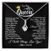 Alluring Beauty Necklace | Personalized To My Queen Necklace From Husband Whenever You Feel Overwhelmed Wife Soulmate Valentines Day Birthday Christmas Customized Gift Box Message Card | teecentury