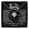 Love Knot Necklace | Personalized To My Queen Necklace From Husband Whenever You Feel Overwhelmed Wife Soulmate Valentines Day Birthday Christmas Customized Gift Box Message Card | teecentury