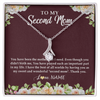 Alluring Beauty Necklace | Personalized To My Second Mom Necklace Sweet Wonderful Mother In Law Stepmother Stepmom Jewelry Birthday Mothers Day Christmas Customized Gift Box Message Card | teecentury