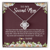 Love Knot Necklace | Personalized To My Second Mom Necklace Sweet Wonderful Mother In Law Stepmother Stepmom Jewelry Birthday Mothers Day Christmas Customized Gift Box Message Card | teecentury