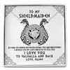 Love Knot Necklace | Personalized To My Shieldmaiden Necklace From Husband I Love You to Valhalla Viking Jewelry Women Birthday Wife Girlfriend Anniversary Customized Message Card | teecentury