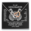 Interlocking Hearts Necklace | Personalized To My Shieldmaiden Necklace I Love You to Valhalla and Back Viking Jewelry For Women Birthday Wife Girlfriend Anniversary Customized Message Card | teecentury