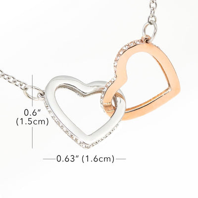 Interlocking Hearts Necklace | Personalized To My Shieldmaiden Necklace I Love You to Valhalla and Back Viking Jewelry For Women Birthday Wife Girlfriend Anniversary Customized Message Card | teecentury