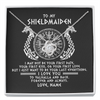 Love Knot Necklace | Personalized To My Shieldmaiden Necklace Viking I Love You to Valhalla Jewelry For Wife Girlfriend From Husband Birthday Anniversary Customized Message Card | teecentury