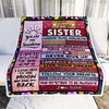 Personalized To My Sister Blanket From Brother Never Believe In Yourself Awesome Pink Wood Sister Birthday Graduation Christmas Customized Fleece Blanket Blanket | Teecentury.com