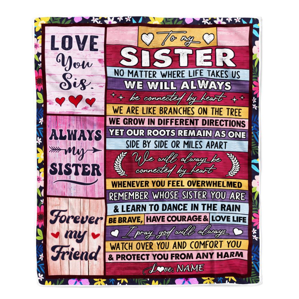 Personalized To My Sister Blanket From Sister Brother Conversation Ability Moon Back Sister Birthday Graduation Christmas Customized Bed Fleece Blanket | teecentury