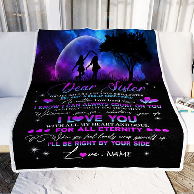 Personalized To My Sister Blanket From Sister Brother Good Friend Count On You I Love You Sister Birthday Graduation Christmas Customized Bed Fleece Blanket | teecentury
