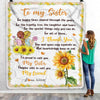 Personalized To My Sister Blanket From Sister Sunflower Thank You I'm Proud To Cal You My Sister Birthday Christmas Customized Fleece Throw Blanket | teecentury