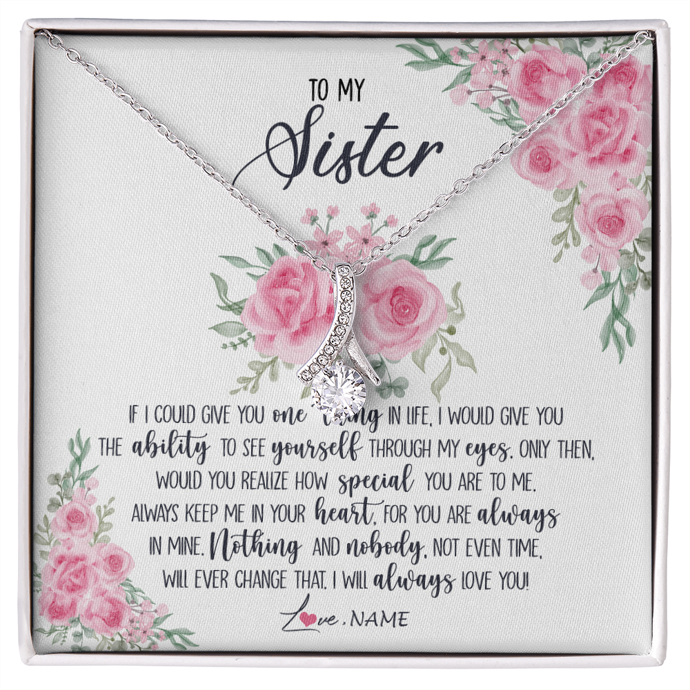 Personalized To My Beautiful Sister Necklace From Sister Brother
