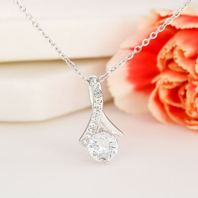 Alluring Beauty Necklace | Personalized To My Sister Necklace From Brother Never Forget That I Love You Sister Birthday Graduation Christmas Jewelry Customized Gift Box Message Card | teecentury