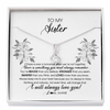 Alluring Beauty Necklace | Personalized To My Sister Necklace From Brother Sister Not Even Time Floral Sister Birthday Graduation Christmas Customized Message Card | teecentury