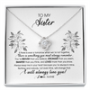 Love Knot Necklace | Personalized To My Sister Necklace From Brother Sister Not Even Time Floral Sister Birthday Graduation Christmas Customized Message Card | teecentury