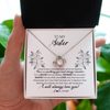 Love Knot Necklace | Personalized To My Sister Necklace From Brother Sister Not Even Time Floral Sister Birthday Graduation Christmas Customized Message Card | teecentury