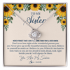 Love Knot Necklace | Personalized To My Sister Necklace From Brother Sunflower You Are My Sunshine Sister Jewelry Graduation Birthday Christmas Customized Gift Box Message Card | teecentury
