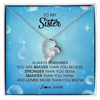 Forever Love Necklace | Personalized To My Sister Necklace From Sister Brother Always Remember You Are Braver Sister Pendant Jewelry Birthday Christmas Customized Message Card | teecentury